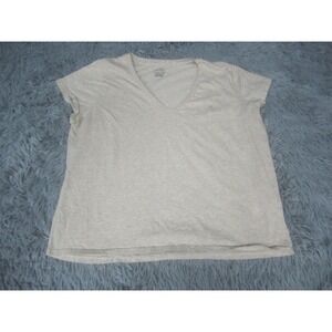 Polo Ralph Lauren Shirt Womens XL V-Neck Beige Little Pony Short Sleeve Top